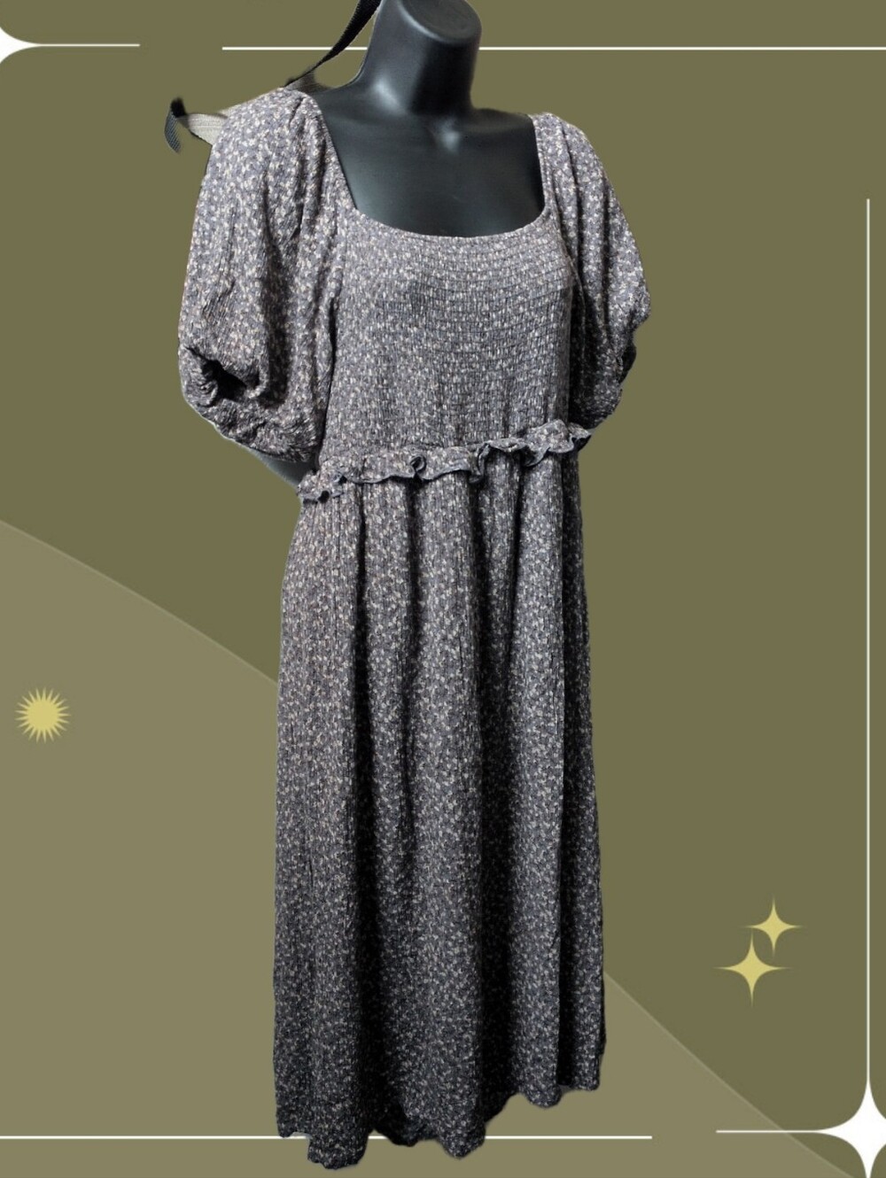 ✨neuflora Emory Dress In Grey Floral Size M